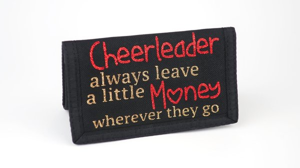 Geldbörse Portemonnaie Cheerleader Glitzer personalisiert rot