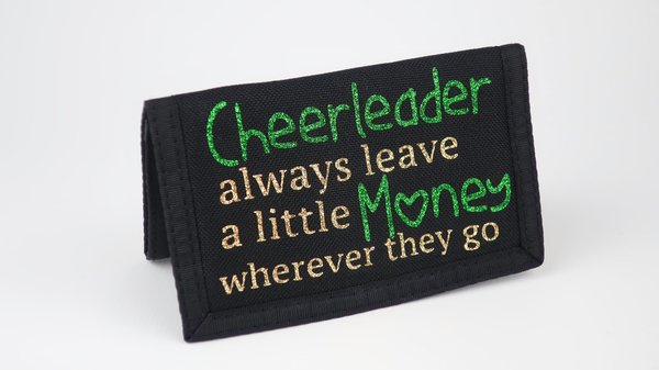 Geldbörse Portemonnaie Cheerleader Glitzer personalisiert grün
