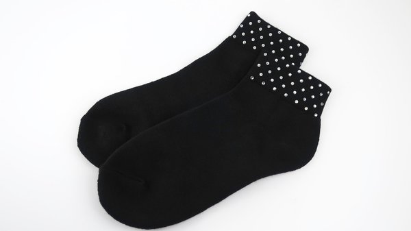 Socken, Strümpfe, Cheersocken mit Strass Modell 1 schwarz