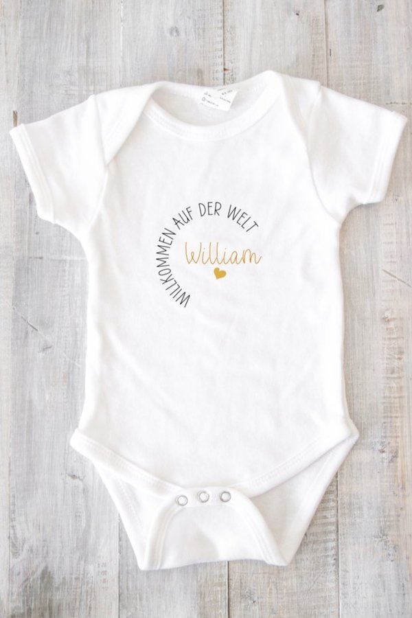 Baby Body - Willkommen auf der Welt - personalisiert mit Namen