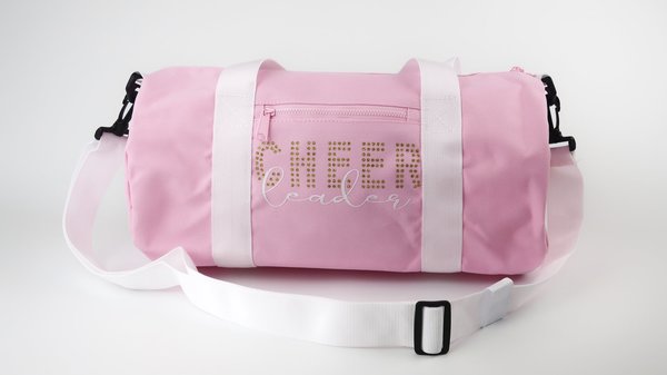 Barrel Bag Sporttasche  Cheerleader Glitzer rosa schwarz Mini Maxi