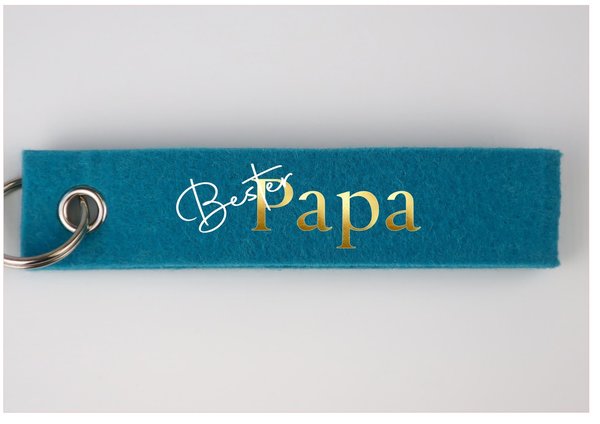 Schlüsselanhänger Schlüsselband Filz - Bester Papa- verschiedene Farben