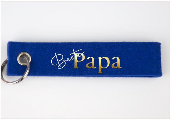 Schlüsselanhänger Schlüsselband Filz - Bester Papa- verschiedene Farben
