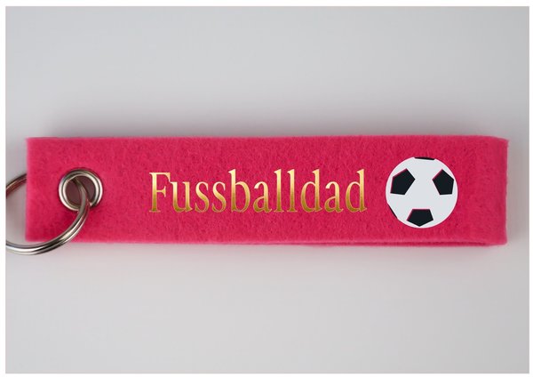 Schlüsselanhänger Schlüsselband Filz - Fussballdad  - Fussball Fan Papa
