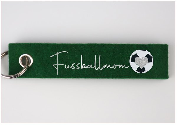 Schlüsselband Filz Fussball - Fussballmom - verschiedene Farben