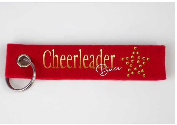 Schlüsselband Schlüsselanhänger Filz - Cheerleader Base - Strass verschiedene Farben