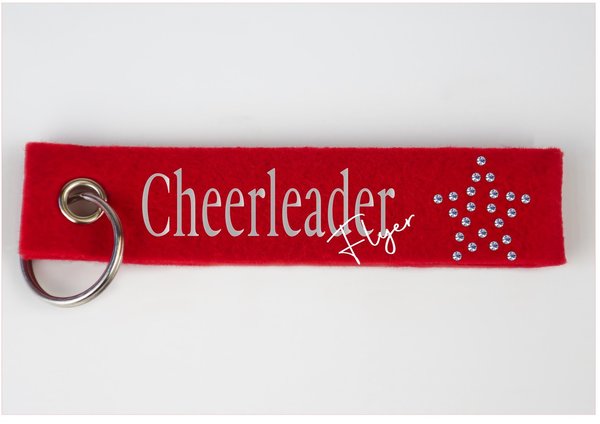 Schlüsselanhänger Schlüsselband Filz - Cheerleader Flyer- Strass  verschiedene Farben